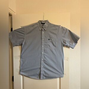 Wrangler George Strait Collection Men's Blue Geometric Short Sleeve Shirt